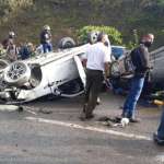 Aparatoso accidente en la vía Pereira-Armenia dejó varios heridos